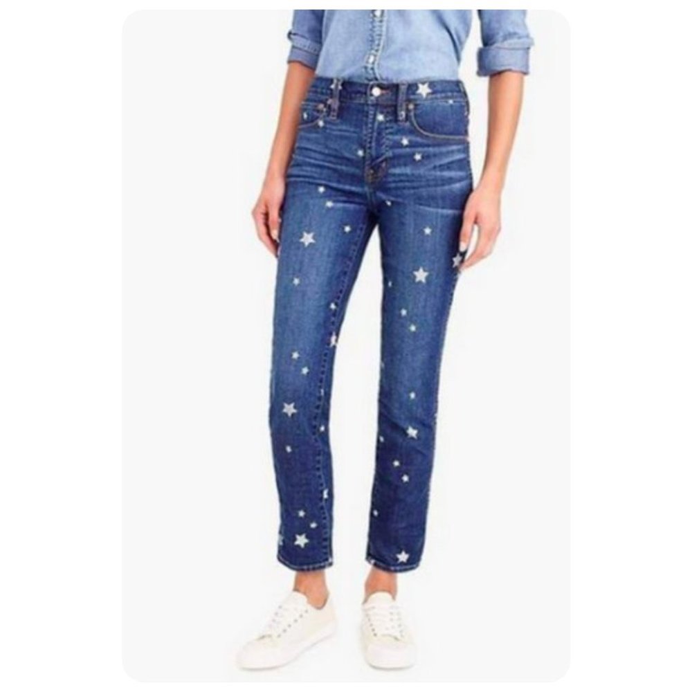 J. Crew Vintage Star Print Straight Jeans sz 29